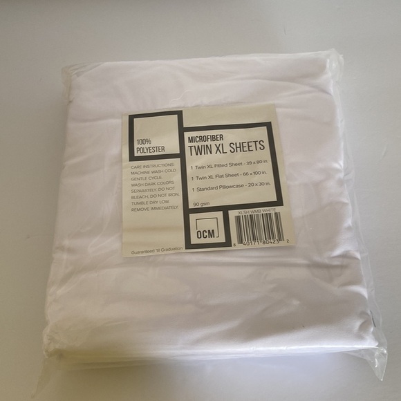 OCM White Microfiber Twin XL Sheet Set - Picture 3 of 4